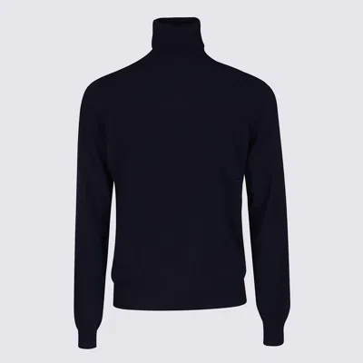 Malo Crewneck Sweater With Long Sleeves And Turtleneck In Blue