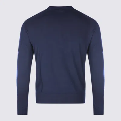 Eleventy Timeless Crewneck Sweater With Ribbed Details In Blue