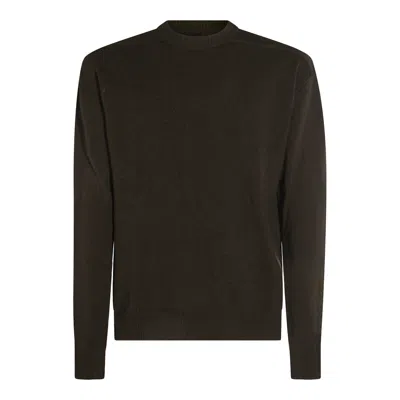 Rick Owens Dark Green Cotton Knitwear In Black