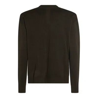 Rick Owens Dark Green Cotton Knitwear In Black