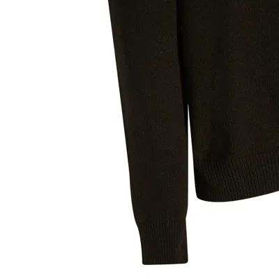Rick Owens Dark Green Cotton Knitwear In Black