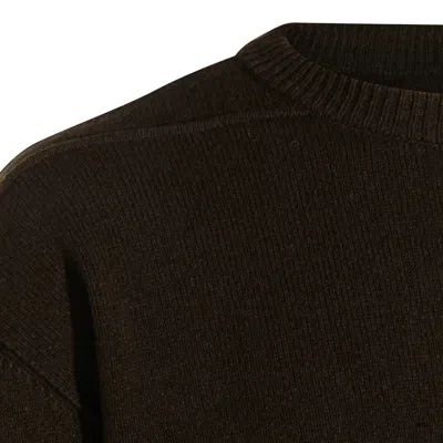 Rick Owens Dark Green Cotton Knitwear In Black