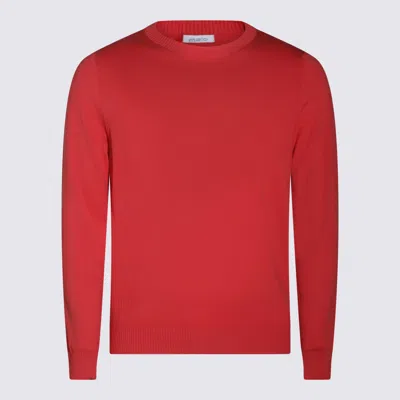 Malo Crewneck Sweater With Ribbed Cuffs And Hem In Red