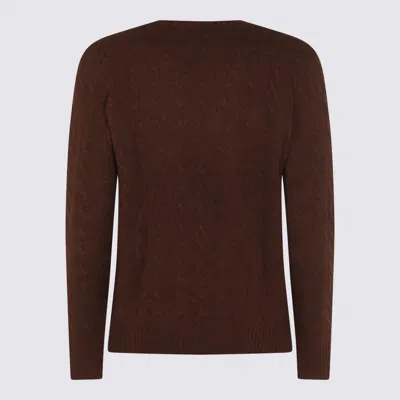 Polo Ralph Lauren Brown Cable-knit Sweater With Contrast Logo Embroidery In Brown