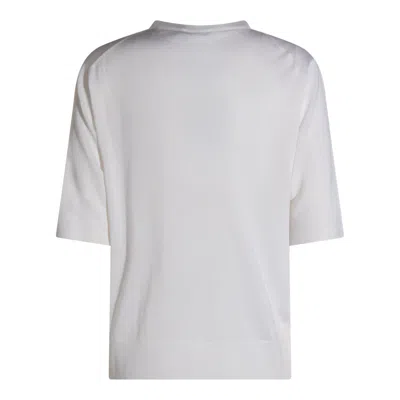 Malo Knit Crewneck Short Sleeve Plain In White