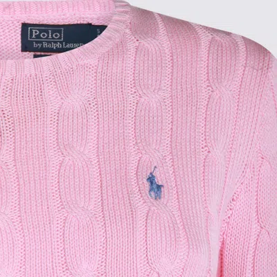 Polo Ralph Lauren Cable-knit Cotton Crewneck Sweater In Pink