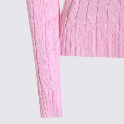 Polo Ralph Lauren Cable-knit Cotton Crewneck Sweater In Pink
