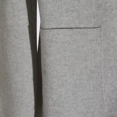 Lardini Crewneck Sweater With Notch Lapel And Patch Pockets In Gray