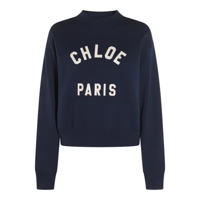 Chloé Mockneck Cotton Sweatshirt With Logo