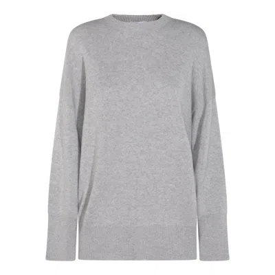 Brunello Cucinelli Soft Texture Crewneck Knitwear With Ribbed Finish In Gray