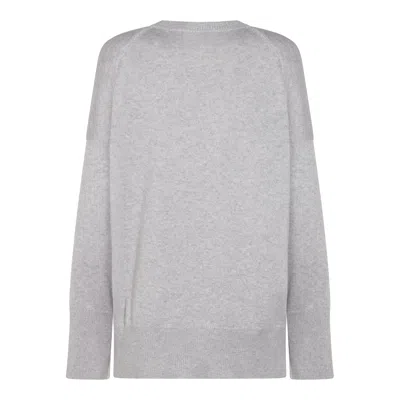 Brunello Cucinelli Soft Texture Crewneck Knitwear With Ribbed Finish In Gray