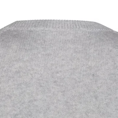 Brunello Cucinelli Soft Texture Crewneck Knitwear With Ribbed Finish In Gray