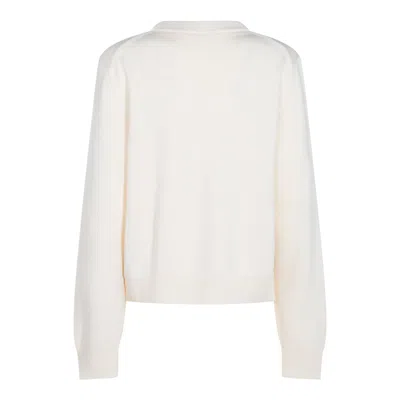 Jil Sander Embroidered Wool Jumper In White