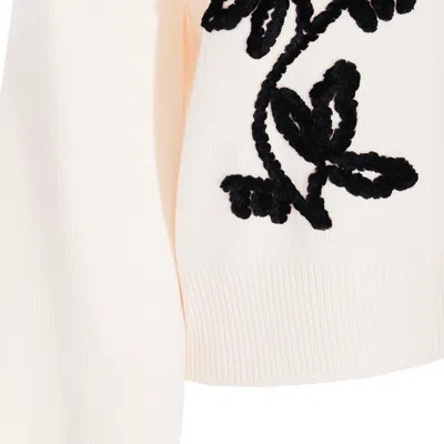 Jil Sander Embroidered Wool Jumper In White