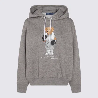 Polo Ralph Lauren Relaxed Fit Knit Sweatshirt With Playful Bear Graphic In Gray