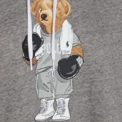 Polo Ralph Lauren Relaxed Fit Knit Sweatshirt With Playful Bear Graphic In Gray