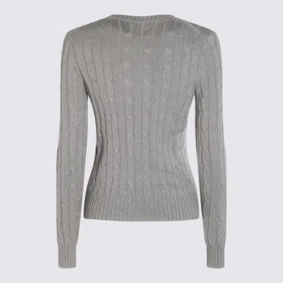 Polo Ralph Lauren Grey Crewneck Sweater With Pony Embroidery On The Front In Cotton Woman In Gray