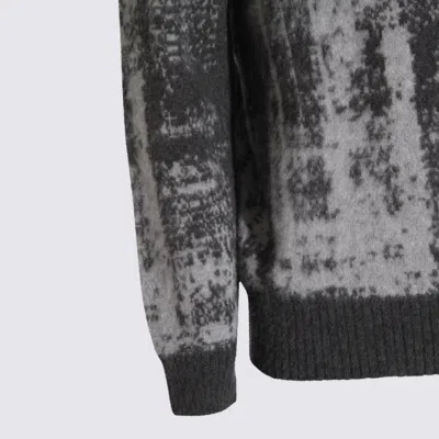 Piacenza Cashmere Roll-neck Abstract-motif Sweater In Gray
