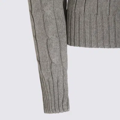 Polo Ralph Lauren Grey Crewneck Sweater With Pony Embroidery On The Front In Cotton Woman In Gray