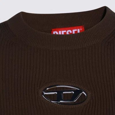 Diesel Brown Viscose Knitwear