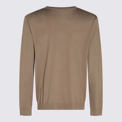 Loro Piana Ribbed Crewneck Sweater With Long Sleeves In Brown