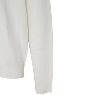 Zegna Stripe-detail Crew-neck Sweater In White