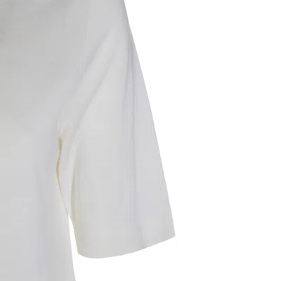 Allude Turtleneck Short-sleeve Sweater In White