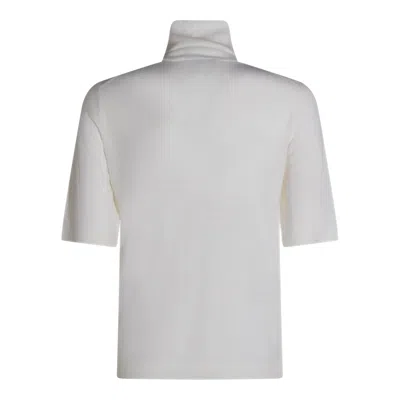 Allude Turtleneck Short-sleeve Sweater In White