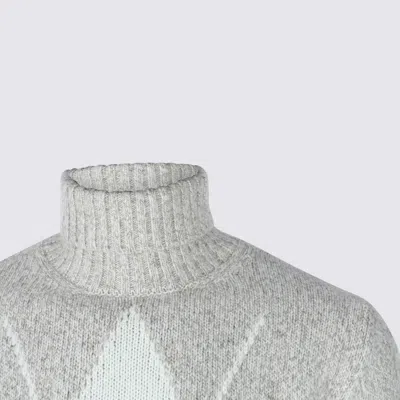 Eleventy Argyle Pattern Crewneck Sweater In Gray