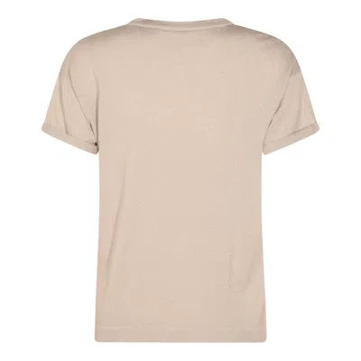 Brunello Cucinelli Short Sleeve Crewneck Knitwear With Sparkling Finish In Neutral