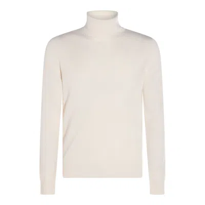 Malo Turtleneck Ribbed-hem Sweater In White