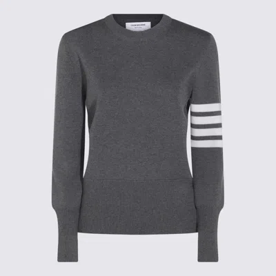 Thom Browne Dark Grey Wool Knitwear In Gray