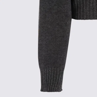 Twinset Sweaters Medium Mel. Grey/argento Lurex In Gray