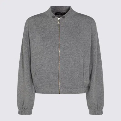 Fabiana Filippi Casual Jacket With Elastic Hem And Side Pockets In Gray