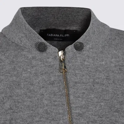 Fabiana Filippi Casual Jacket With Elastic Hem And Side Pockets In Gray