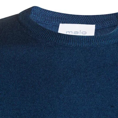 Malo Ribbed Crewneck Sweater With Long Sleeves In Metallic