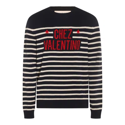 Valentino Garavani Crewneck Sweater With Bold Jacquard Motif In Multi