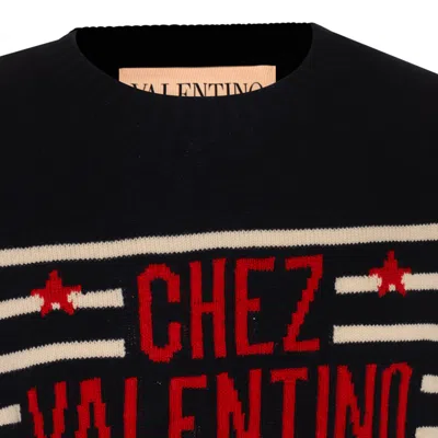 Valentino Garavani Crewneck Sweater With Bold Jacquard Motif In Multi