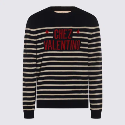 Valentino Garavani Crewneck Sweater With Bold Jacquard Motif In Multi