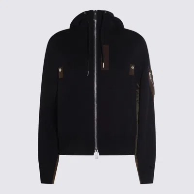 Sacai Sweaters Navy/khaki In Black