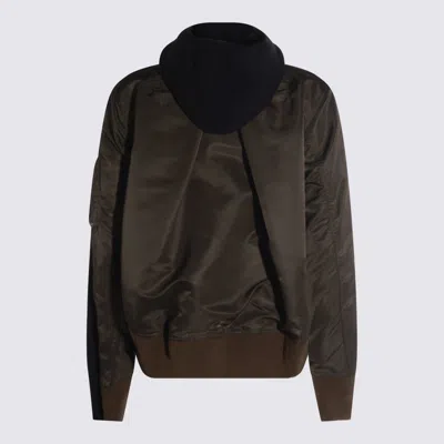 Sacai Sweaters Navy/khaki In Black