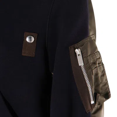 Sacai Sweaters Navy/khaki In Black