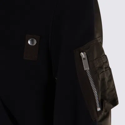 Sacai Sweaters Navy/khaki In Black