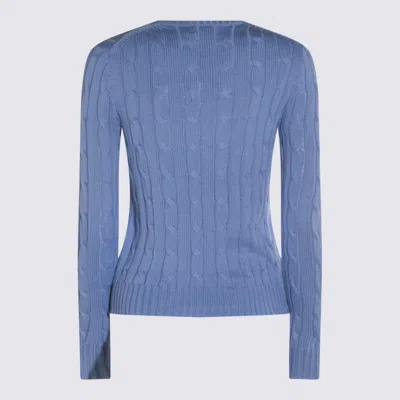 Polo Ralph Lauren Blue Crewneck Sweater With Pony Embroidery On The Front In Cotton Woman In Blue