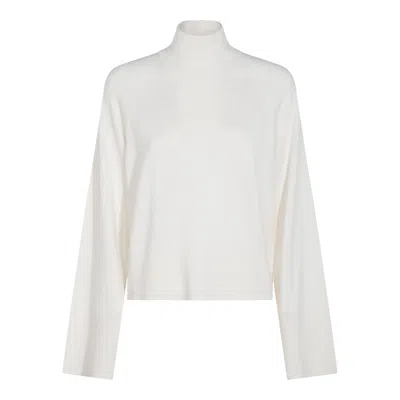 Brunello Cucinelli Ribbed Turtleneck Knitwear Long Sleeves In White