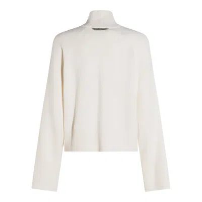 Brunello Cucinelli Ribbed Turtleneck Knitwear Long Sleeves In White