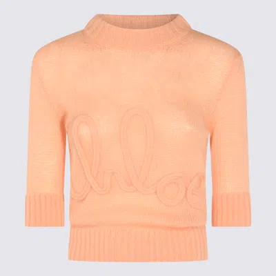Chloé Sweaters Peach Orange In Pink