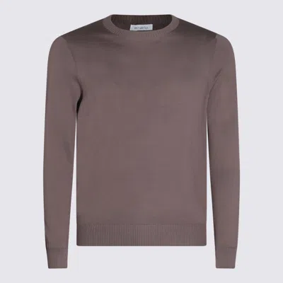 Malo Ribbed Crewneck Sweater With Long Sleeves In Brown