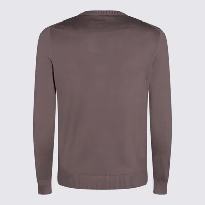 Malo Ribbed Crewneck Sweater With Long Sleeves In Brown