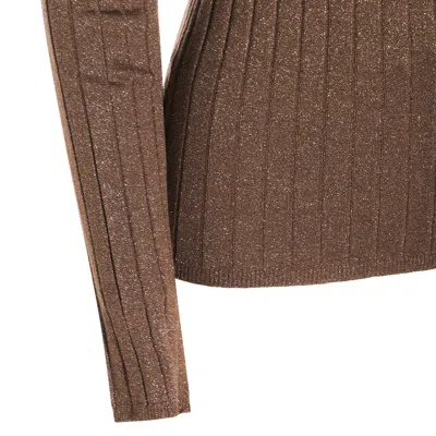 Brunello Cucinelli Metallic Ribbed Slim Fit Mock Neck